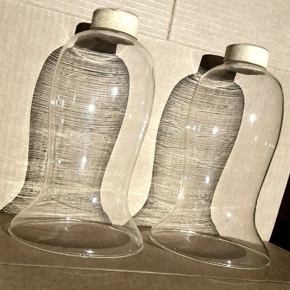2 Glass Votives Hurricanes Candle Holder Candleabr
